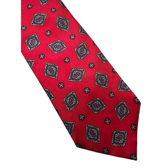 Vintage Keith Daniels Red Paisley Silk Necktie - Picture 1 of 3